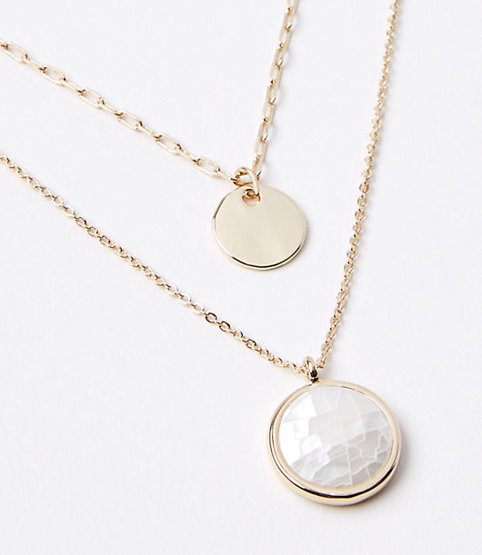Loft Mother Of Pearl Layered Necklace