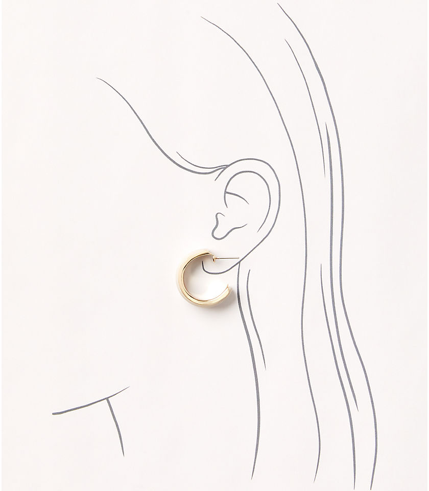 Crackled Mother Of Pearl Hoop Earrings