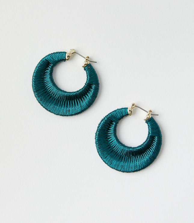 Fabric wrapped hot sale hoop earrings