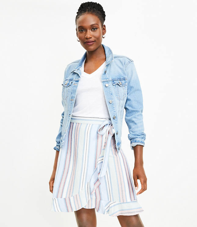 Loft denim shop wrap skirt