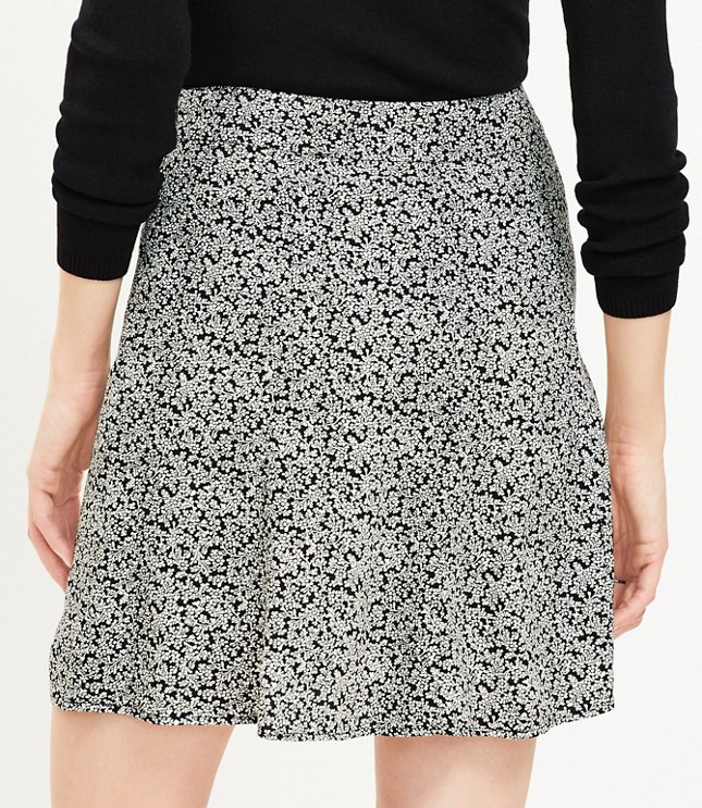 Floral Seamed Skirt