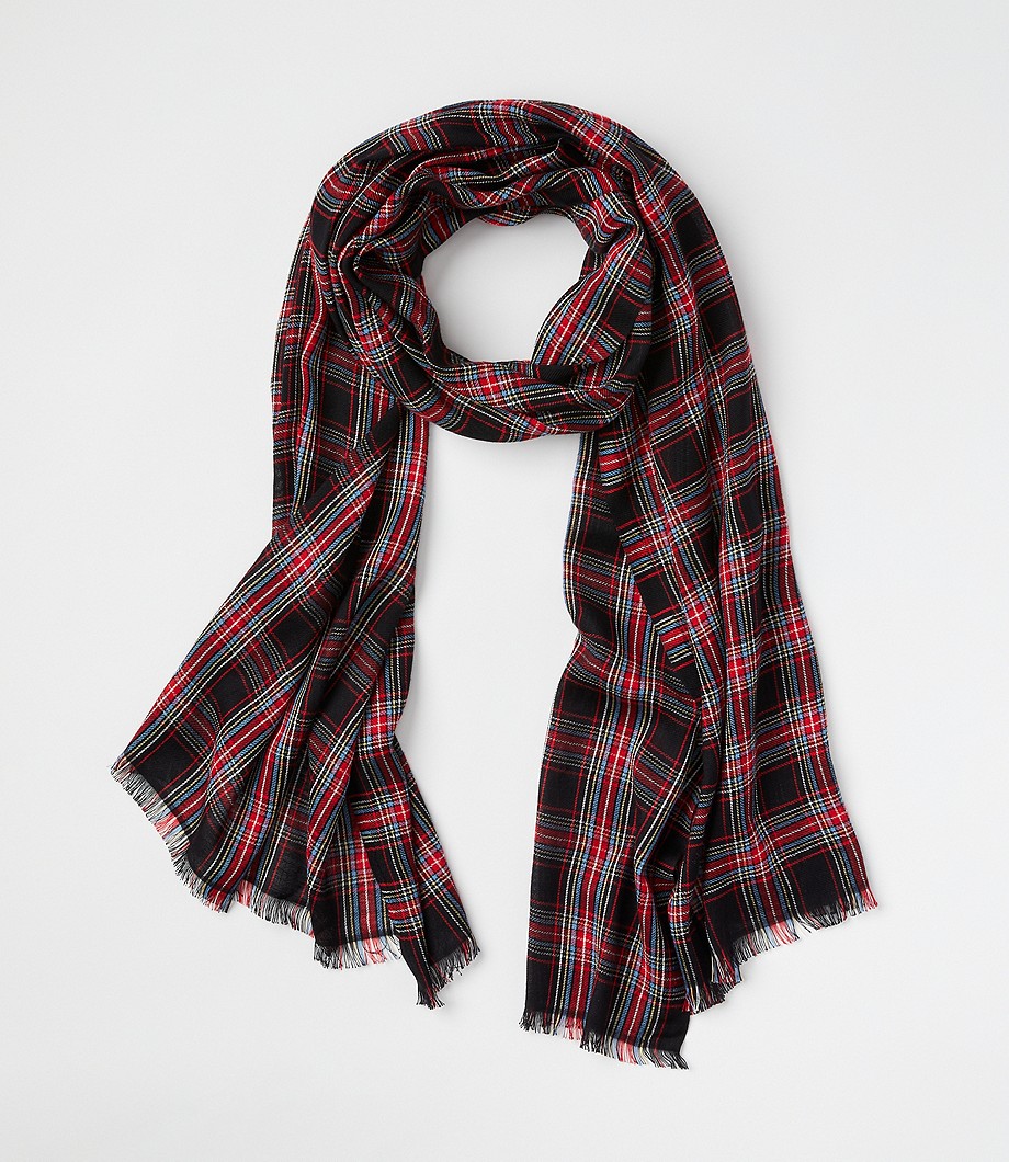 Shimmer Plaid Scarf