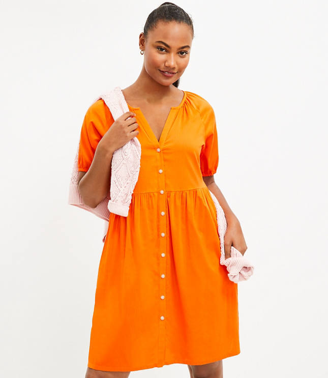 Button up outlet swing dress