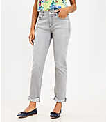 Super Soft Girlfriend Jeans in Pure Grey Wash carousel Product Image 1