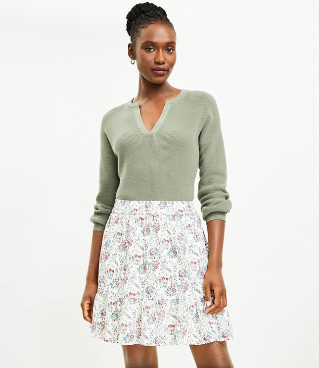 Floral Seamed Skirt