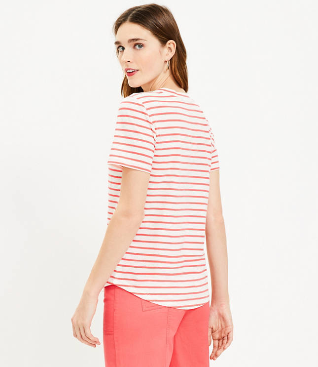 Striped V-Neck T-Shirt main image 1