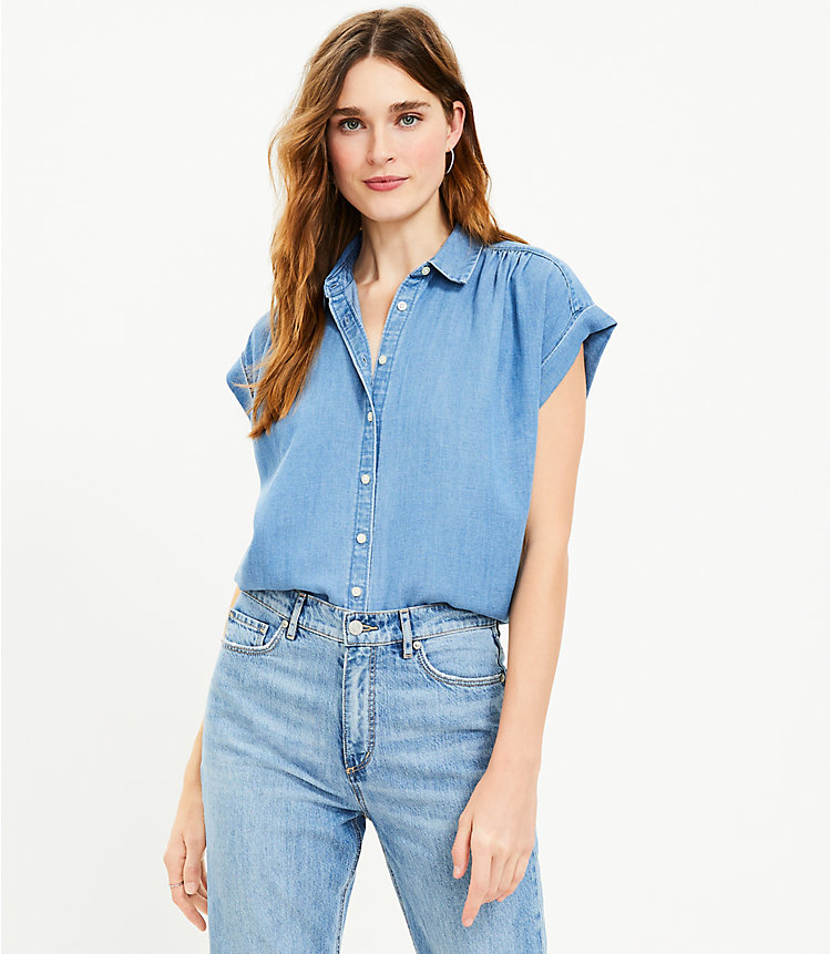 Chambray Dolman Everyday Shirt image number 0