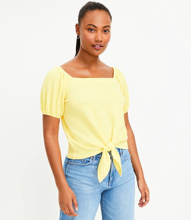 Yellow front sale tie top