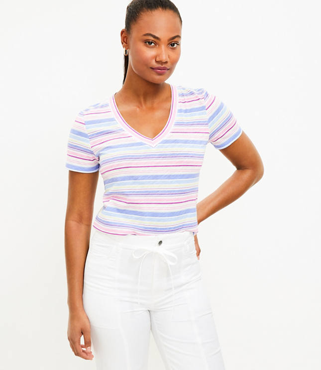 Striped Everyday V-Neck Tee