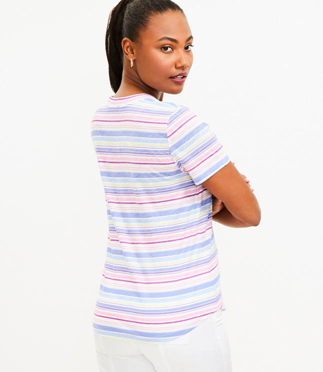 Striped crew outlet neck tee