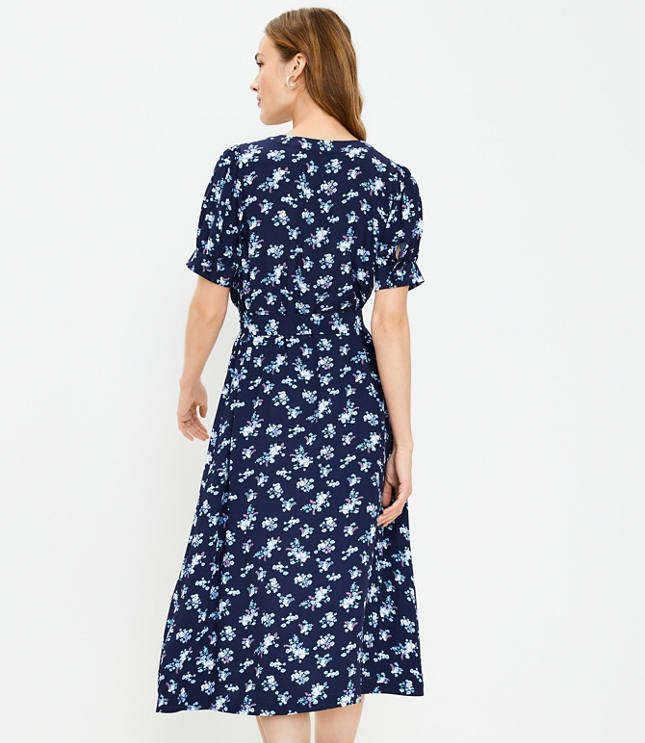 Smocked Waist Floral Cotton Dress