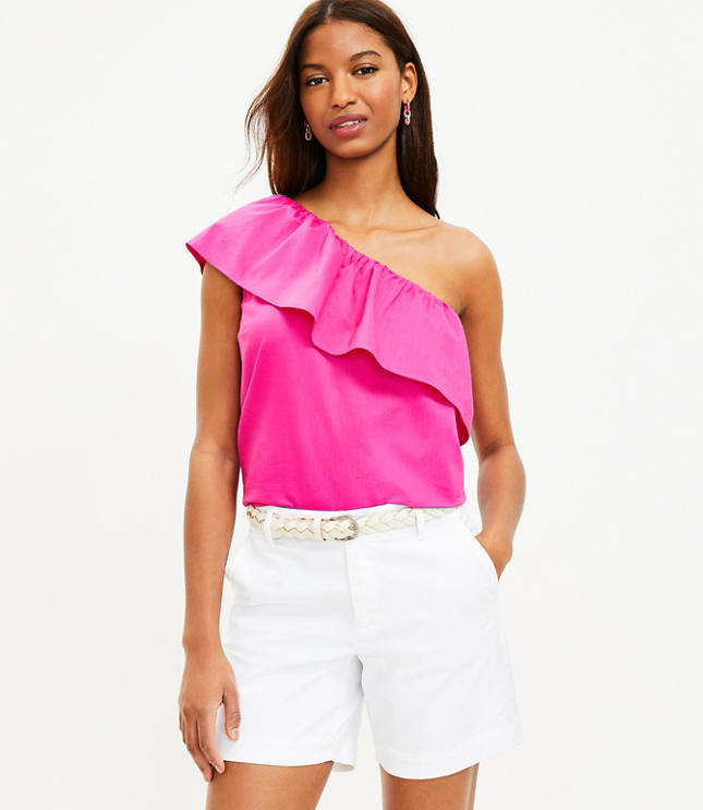 Ruffle one shoulder blouse on sale