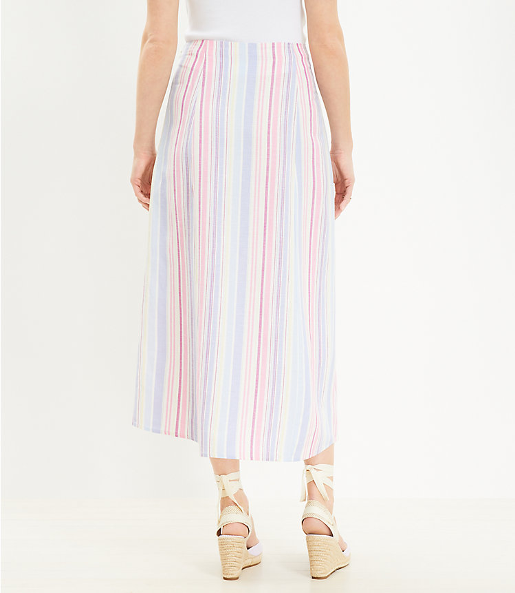Striped Side Slit Midi Skirt image number 2