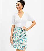 Floral Side Slit Linen Blend Skirt carousel Product Image 1