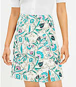 Floral Side Slit Linen Blend Skirt carousel Product Image 2