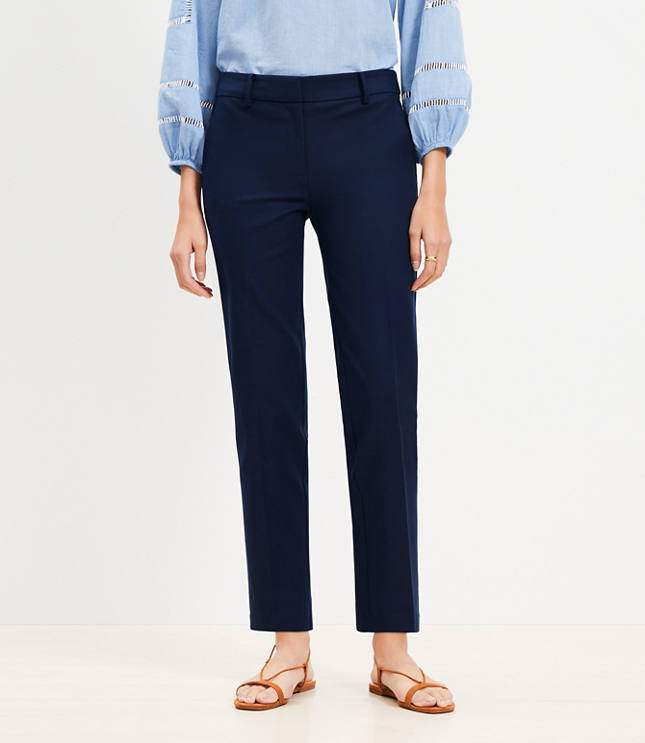 Creased Tab Waist High Rise Kick Crop Jeans in Refined Dark Indigo Wash