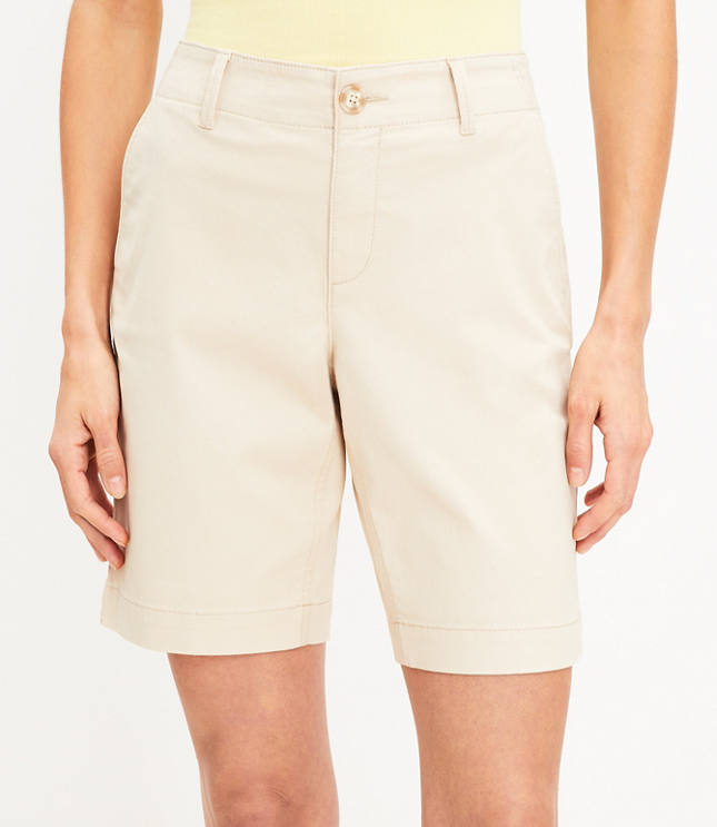 Petite Pleated Bermuda Shorts in Poplin