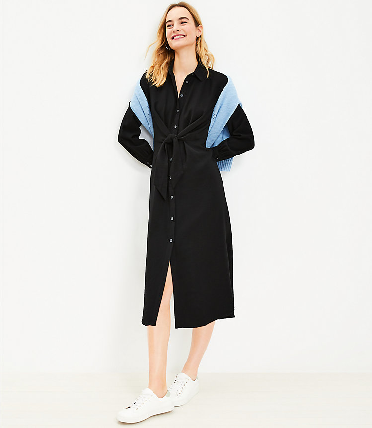 Knot Front Midi Shirtdress image number 1