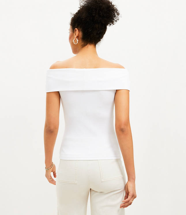 White off the shoulder shirt outlet top