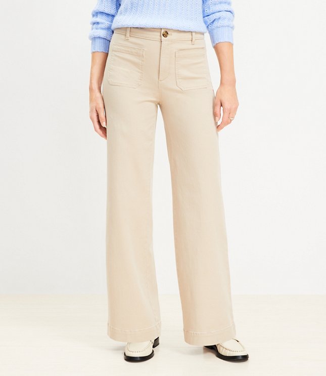 Patch Pocket Twill Pants for Tall Women