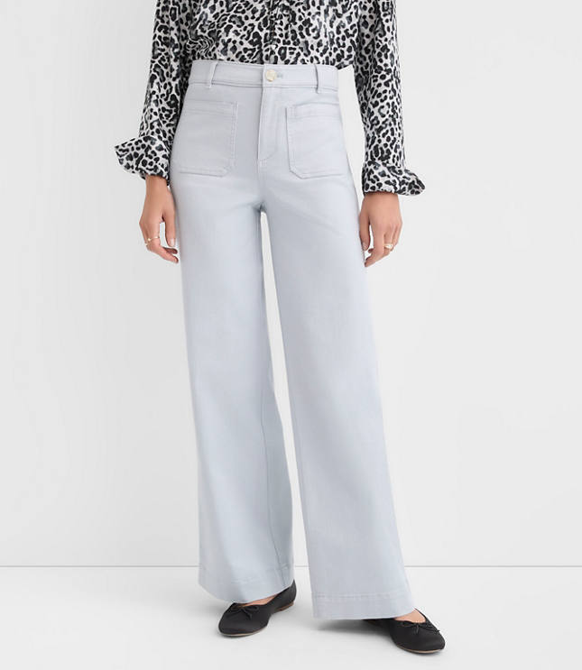 Tall Palmer Wide Leg Pants in Twill