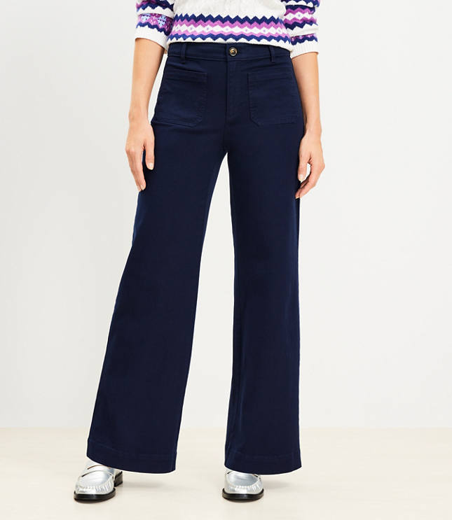 Tall Palmer Wide Leg Pants in Twill