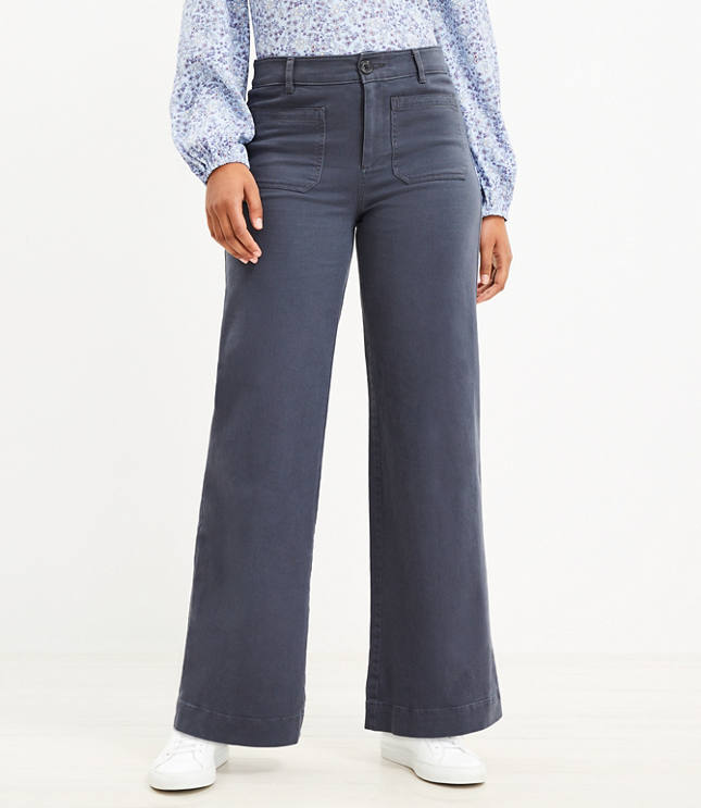 Tall Palmer Wide Leg Pants in Twill