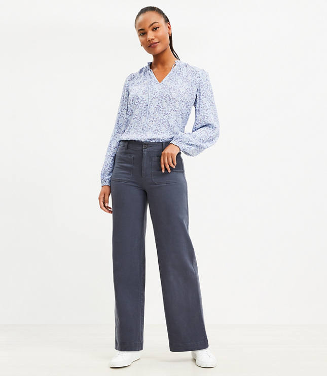 Palmer Wide Leg Pants in Twill