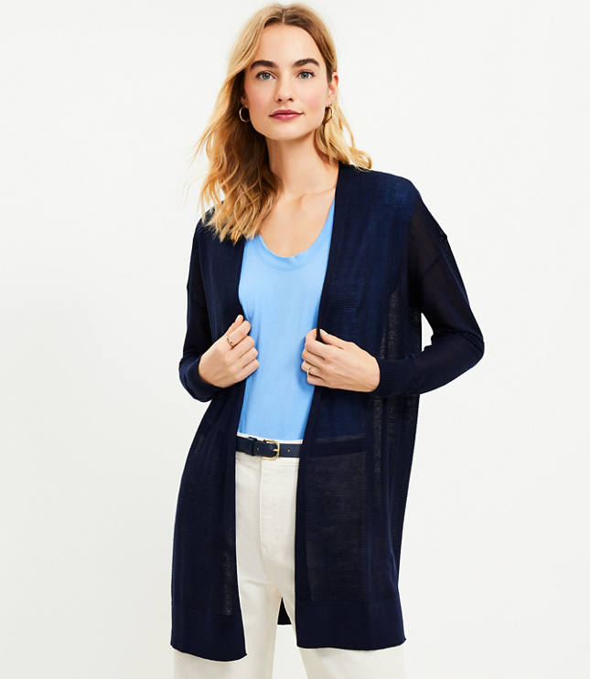 Loft textured outlet open cardigan