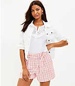 Paperbag Shorts in Gingham carousel Product Image 1