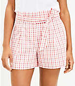 Paperbag Shorts in Gingham carousel Product Image 2
