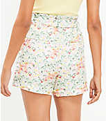 Paperbag Shorts in Buttercup Floral Linen Blend carousel Product Image 3