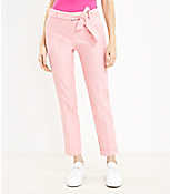 Devin Tie Waist Slim Pants in Twill carousel Product Image 1