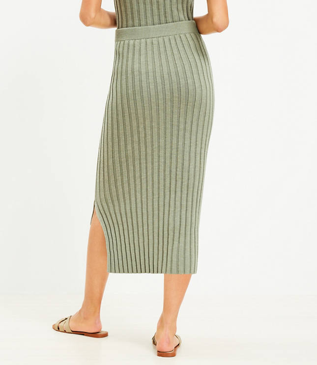 Ribbed Midi Sweater Skirt