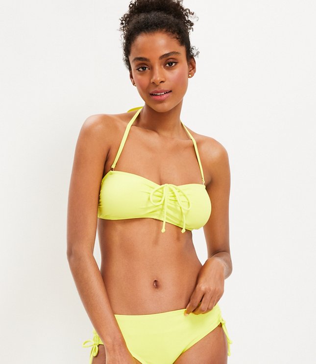 LOFT Beach Shirred Bandeau Bikini Top