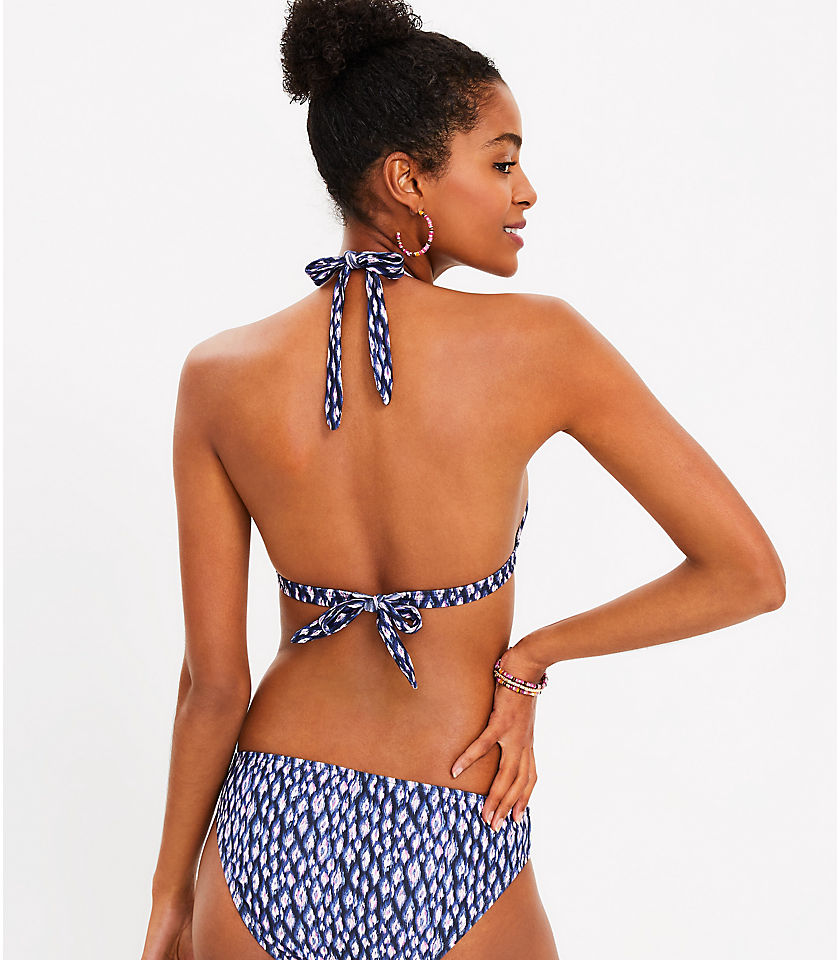 LOFT Beach Animal Print Halter Bikini Top