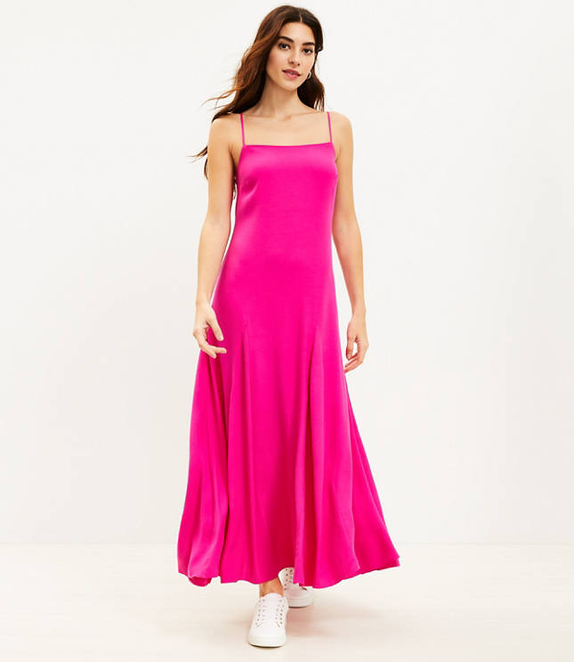 Crepe Maxi Slip Dress