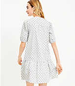 Clip Puff Sleeve Button Swing Dress carousel Product Image 3