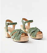 Strappy Leather Clog Sandals carousel Product Image 1