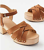 Strappy Leather Clog Sandals carousel Product Image 2