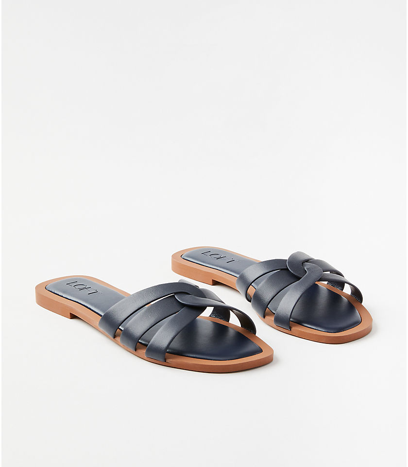 Strappy Leather Slide Sandals