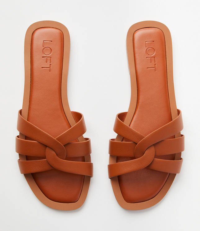 Strappy Leather Slide Sandals