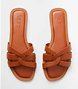 Strappy Leather Slide Sandals carousel Product Image 3