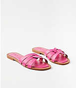 Strappy Leather Slide Sandals carousel Product Image 1