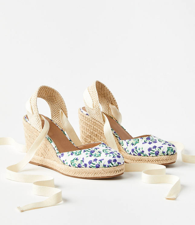 Floral store espadrille wedges