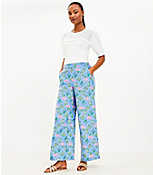 Tall Fluid Wide Leg Pants in Bouquet Linen Blend carousel Product Image 2