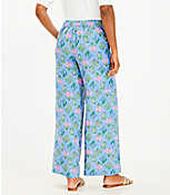 Tall Fluid Wide Leg Pants in Bouquet Linen Blend carousel Product Image 3