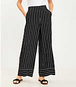 Tall Fluid Wide Leg Pants in Striped Crepe carousel Product Image 1