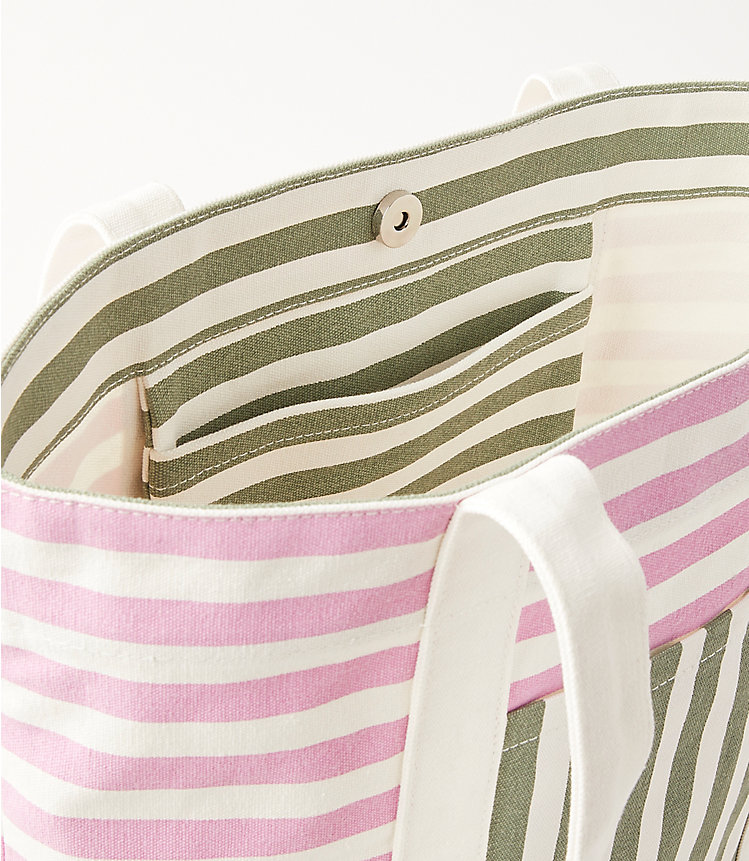 Striped Tote Bag image number null
