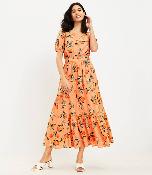 Special Listing for Gudrun ORANGE MAXI SKIRT Flowy Long Dress Soft